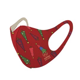 Basic Sense CHRISTMAS Copper Ion Infused Washable Reusable Face Coverings Masks Made In South Korea (Tree - Red)