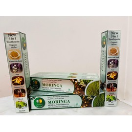 Moringa Nature's Blessing Fluoride Free Toothpaste New 5 in 1 Formula 6 Pack