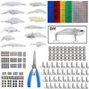 Unpainted Fishing Lures Kit - 363PCS Blank Hard Crankbait Lures