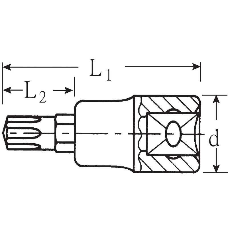 Stabilley 54CV-M14 Spline Bit Socket, Drive: 5.0 x Total Length: