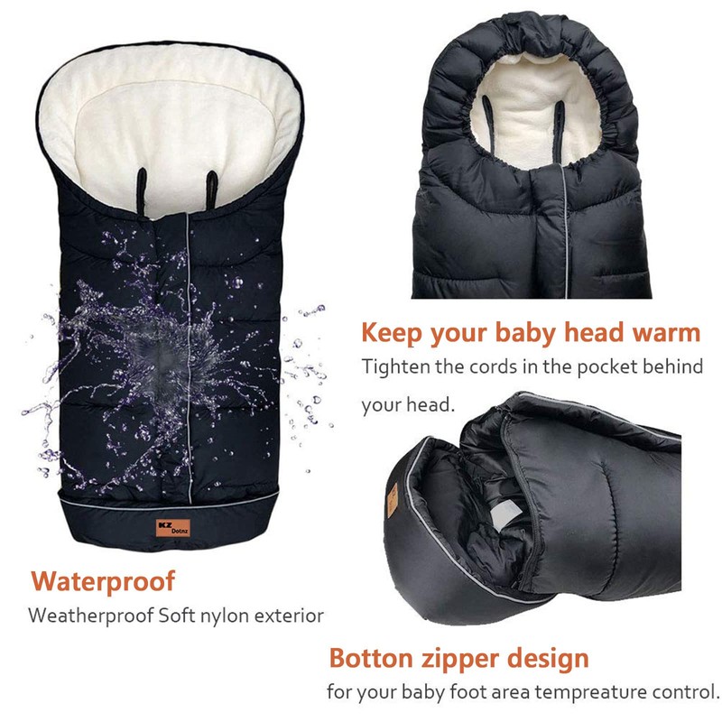 KZ Dotnz Winter Warm Stroller Footmuff, Waterproof Baby Bunting Bag