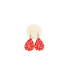 Red and Pink Hearts Pattern Teardrop Earrings