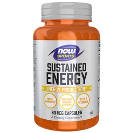 NOW Sports, Sustained Energy Energy Production* Mental Alertness* Sustained Release Caffeine with B Vitamins 90 Veg Capsules