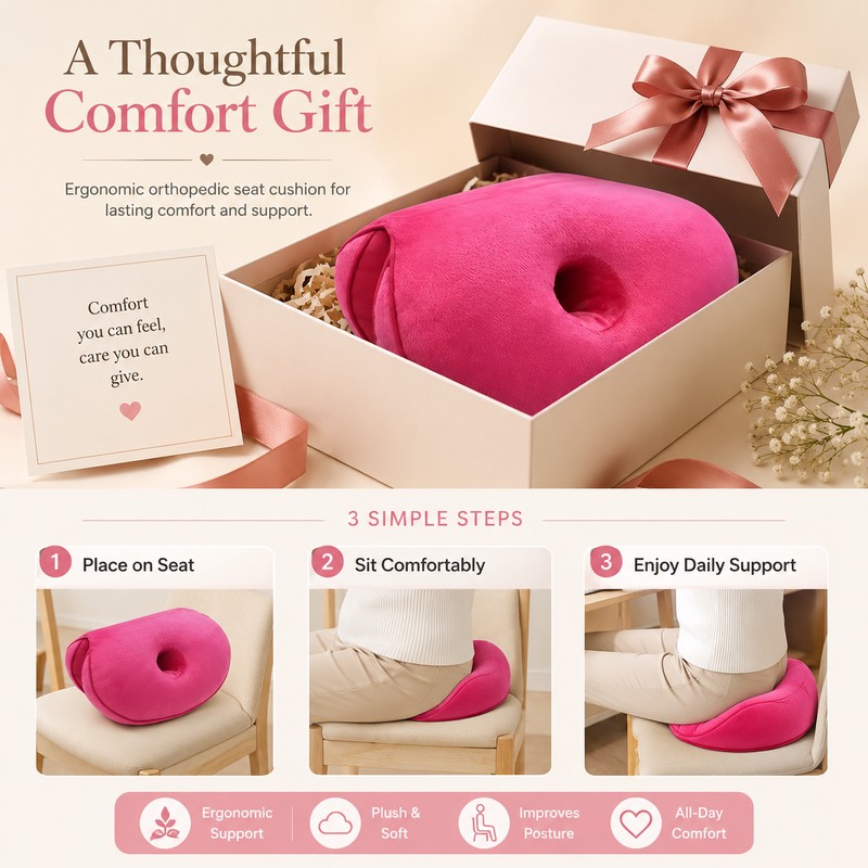 Hip Lift Seat Cushion for Posture Support – Foldable Comfort