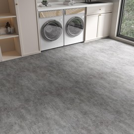 VaryPaper 10 Pack 12''x12'' Grey Slate Tile Flooring Peel and Stick Floor Tile Waterproof Sticky Tiles for Floor Bathroom Vinyl Flooring Removable Self Adhesive Floor Vinyl Tiles for Kitchen Bedroom