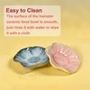 4PCS Ceramic Hamster Food Dish,Lotus Leaf Guinea Pig Food Bowls