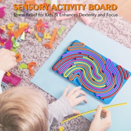 Fidget Activity Board Toys Car Ride Children Activity Sensory Montessori Busy Board Toy from 3 Years Sensory Play Travel Gadgets ADHD Aid Anti Stress Motor Skills Toy