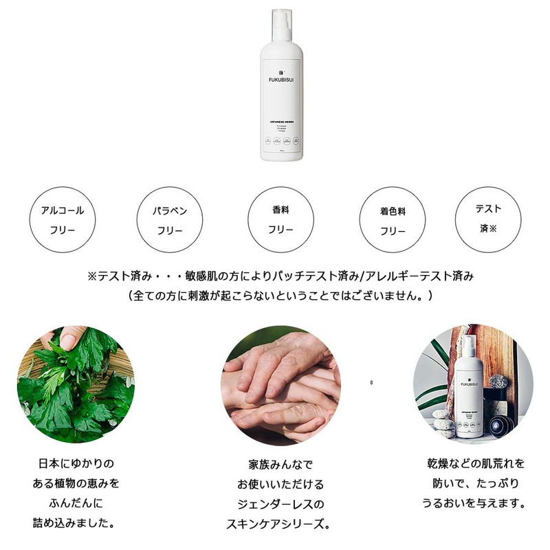 FUKUBISUI Mini Type Face Body Lotion, Plant Extract Formulation, Pump