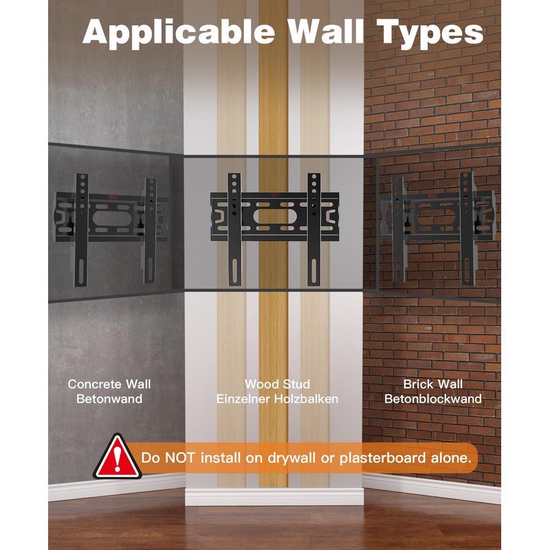 Solid As Mountain Fixed TV Wall Mount Low Profile for