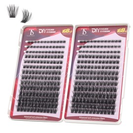Think Show Imitation Mink Individual Wispy Natural Look Eye Volume Fluffy Lash Clusters DIY False Eyelash Extensions Spikes Kit 8-16mm (T50)