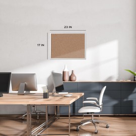 U Brands Cork Bulletin Board, 23"x17", Silver Aluminum Frame, Industrial Grade Pinning Surface