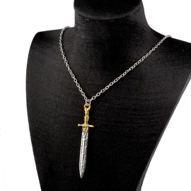 BEKECH Percy Movie Inspired Necklace Percy Fans Jewelry Sword Key Ring Gift Camp Half-blood Merchandise (Sword Necklace)