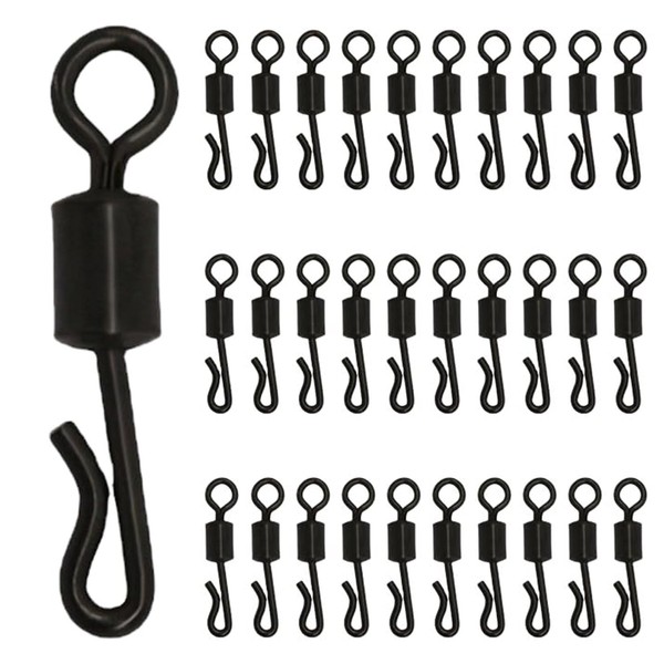30 Pieces Quick Change Swivels Fishing Barrel Swivel Rolling Fishing