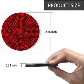 MACHSWON 2 Pack Car Cup Holder Coasters Car Cup Holder Red Anti-Slip Coasters Anti-Shock Insert Sparkling Crystal Rhinestone Fashion Car Car Interior Accessories
