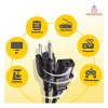 Importeek 5pz Cable Fuente Poder Corriente Monitor Computadora Pc Cpu