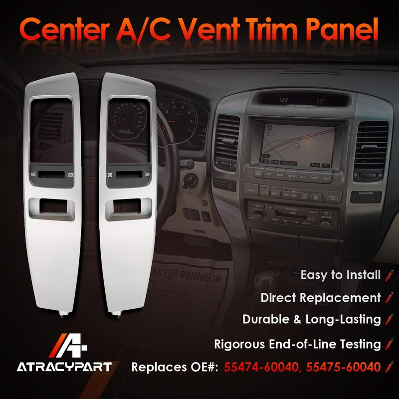 Center Dash A/C Air Vent, Compatible with 2003-2009 Lexus GX470,