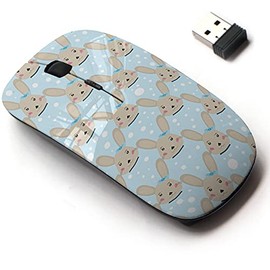2.4G Wireless Mouse with Cute Pattern Design for All Laptops and Desktops with Nano Receiver - Cute Bunny Design
