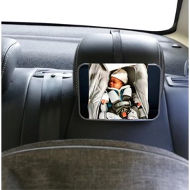 Generic Baby Car Mirror, Safety Car Seat Mirror for Rear Facing Infant with Wide Crystal Clear View, Shatterproof, Fully Assembled, Crash Tested and Certified, 19*29cm, Black, CM-201