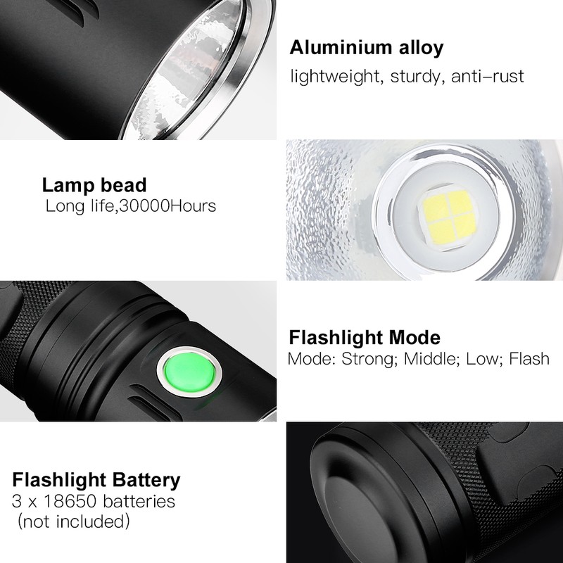 Ultra Light Portable Waterproof Rechargeable LED Flashlight Mini Torch with