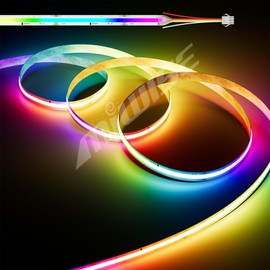 RGB Smart IC COB LED Strip Light,20ft Color Chasing Flexible DC24V LED Tape Light,WS2811 Addressable RGB Ribbon,for Party/Home/Office DIY Lighting Projects(Power Supply&Controller NOT Included)
