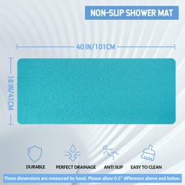 Hargiis Hargiis Non-Slip Bathtub Mat, Anti Slip Shower Mat, Fast Drying Bathtub Mats, Foot Scrubber Mat, Anti Slip Mat for Tub, Floor, Bathroom, Kitchen, Home, Hotel (Turquoise Blue 40"16")