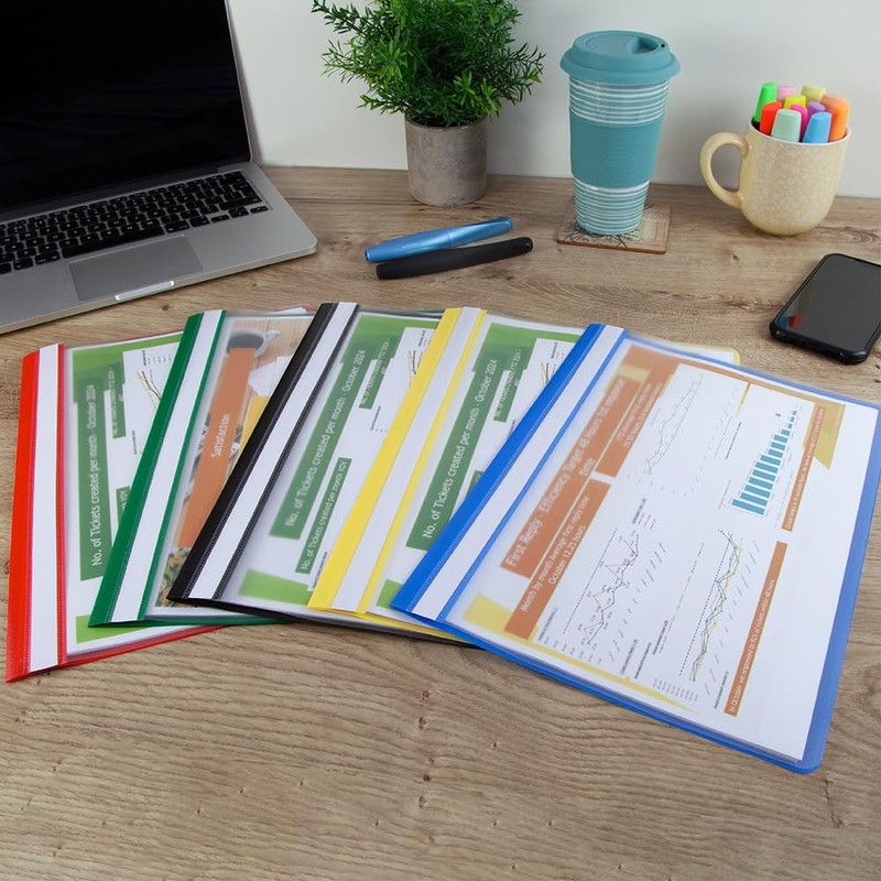 Hamelin A4 Red Polypropylene Project Folders, Pack of 25 -