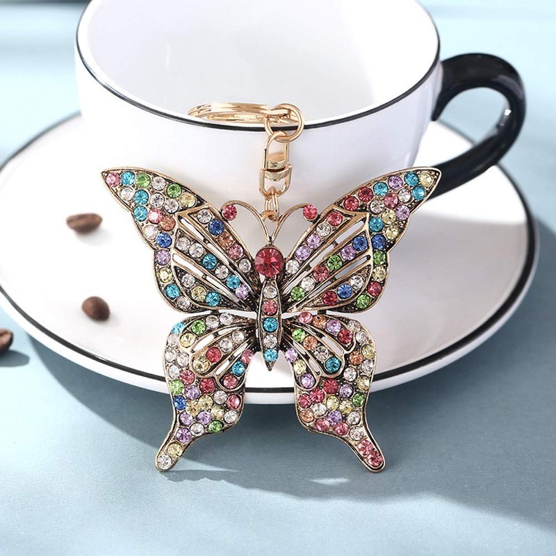 WANLIAN Butterfly Rhinestone Keychain Sparkling Alloy Multi-color, multicoloured