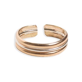 Anillo de punta | Triple Stack con relleno de oro de 14 quilates y anillo de plata de ley | Unisex - Talla única | Fabricado en los Estados Unidos, Ajustable, Metal, Sin gemas.