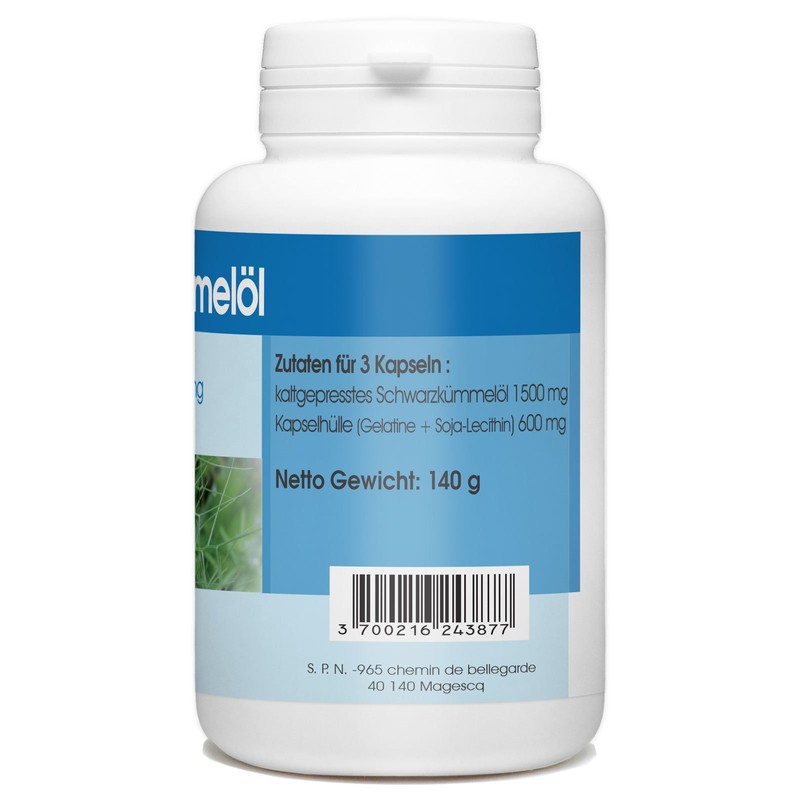 Black Cumin Oil - 500 mg - Cold Pressed Oil