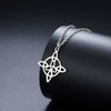 KKJOY Witches Knot Necklace Stainless Steel Celtic Triangle Knot Wiccan