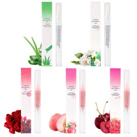 Cuticle Oil for Nail Care, Fruity Natural Ingredient Nail Oil Pen,Cuticle Oil Pen,Organic Nail Oil Pen, Nail Care Pen Products Thin Nails And Growth for Damaged Nails(5PC)