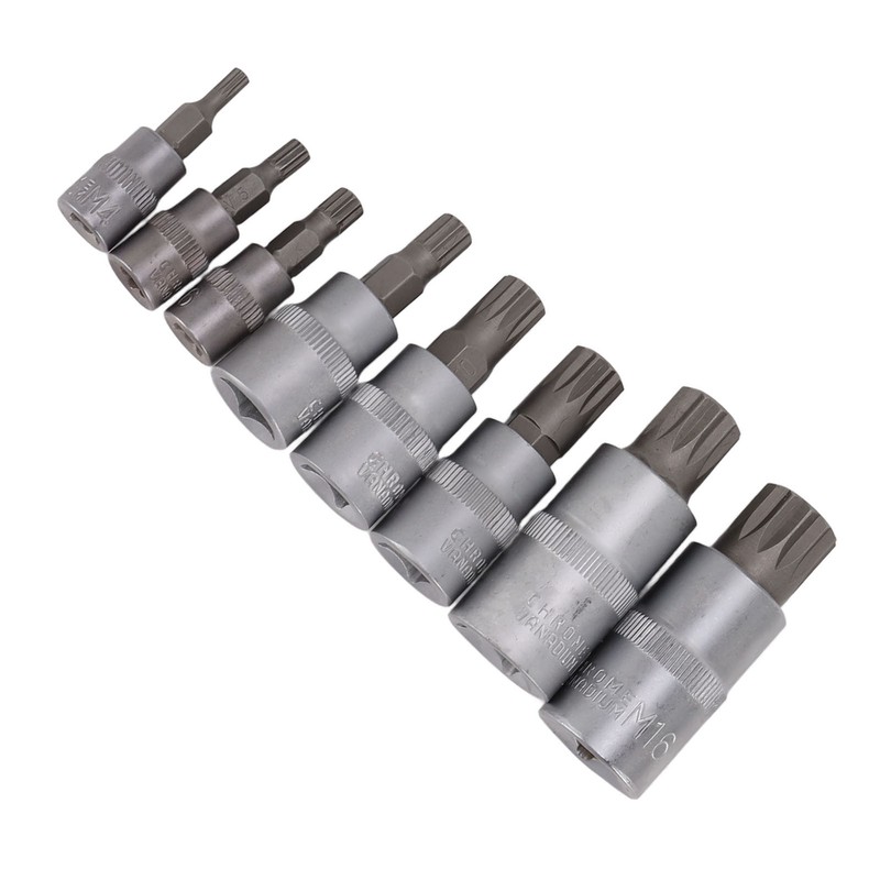 8PCS Hex Bit Set 1/2in 1/4in 3/8in Iron Hex Heads