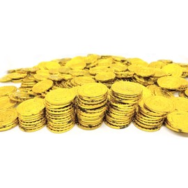 KINOKINO Gold Coin Set Toy Pirate Treasure Treasure Treasure Party Accessory Play Party Stage Props (500 Gold Coins Set)