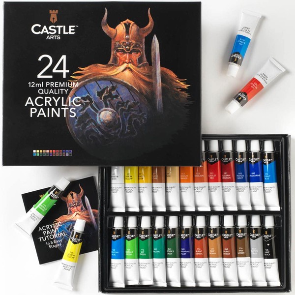 Castle Art Supplies 24 x 12ml Acrylic Paints Tubes Set