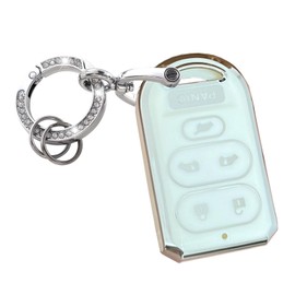 WENHENI for Honda Key Fob Cover with Keychain Fit for 2006 2007 2008 2010 Honda Odyssey Smart Key Shell (Silver-White)