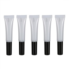 FSSTUD 10pcs 15ml Clear Plastic Lip Gloss Tubes Empty Lip Balm Sample Bottles Reusable Lipstick Container Makeup Applicator Dispenser with Wand for Travel and Home