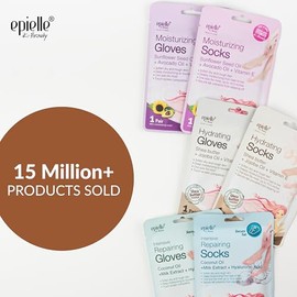 Epielle Máscara Hidratante para Pies 6 Pares, Alivia y Suaviza con Manteca de Karité y Aceite de Jojoba, Calcetines Hidratantes Profundos para Pies Se