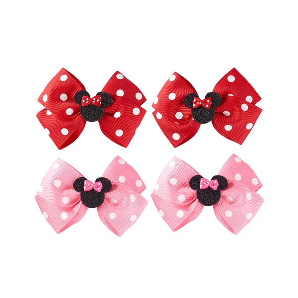 4 Inch Mouse Ears Hair Bow Clips Toddler Girls Polka Dot Hair Accessories Dress Up Birthday Gift Decorations