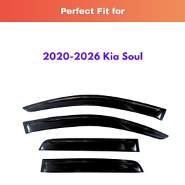KPY Rain Guards Fit for 2020-2026 Kia Soul, Out-Channel Window Visors Vent Wind Deflectors 4PC, Car Accessories for 20-26 Soul