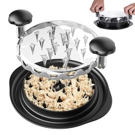 Zebbyee Chicken Shredder, Zerkleinerer Manuell mit Griffen und Rutschfestem Boden, Hähnchen Zerkleinerer, Shred Machine für Pulled Pork, Hähnchenbrust, Rindfleisch (Schwarz)