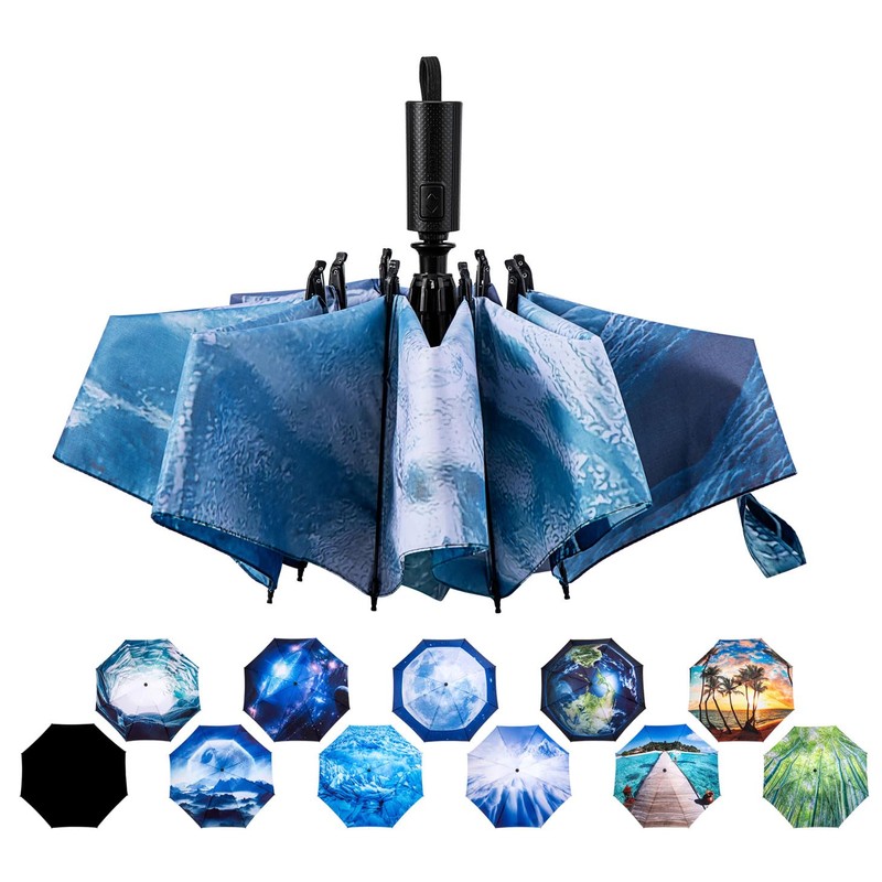 Umbrella Compact Inverted Folding Umbrellas Auto Open Close - H2.15.Ice