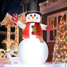 8 FT Christmas Inflatable Snowman Outdoor Decoration, Giant Christmas Blow Up Outdoor Decor Waterproof with Built-in Bright LED Lights for Yard Garden Patio Lawn