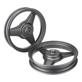 SUNQIAO PW50 Rim Kit, Front and Rear Rim Kit for yamaha PY50 PW50 PeeWee Y-Zinger 50 Kid Bikes (Black)