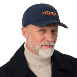 Stetson 5 Panel Snowy Letters Cap Baseball Cap Winter Cap Men's Snapback with Peak, Lining Autumn Winter, blue