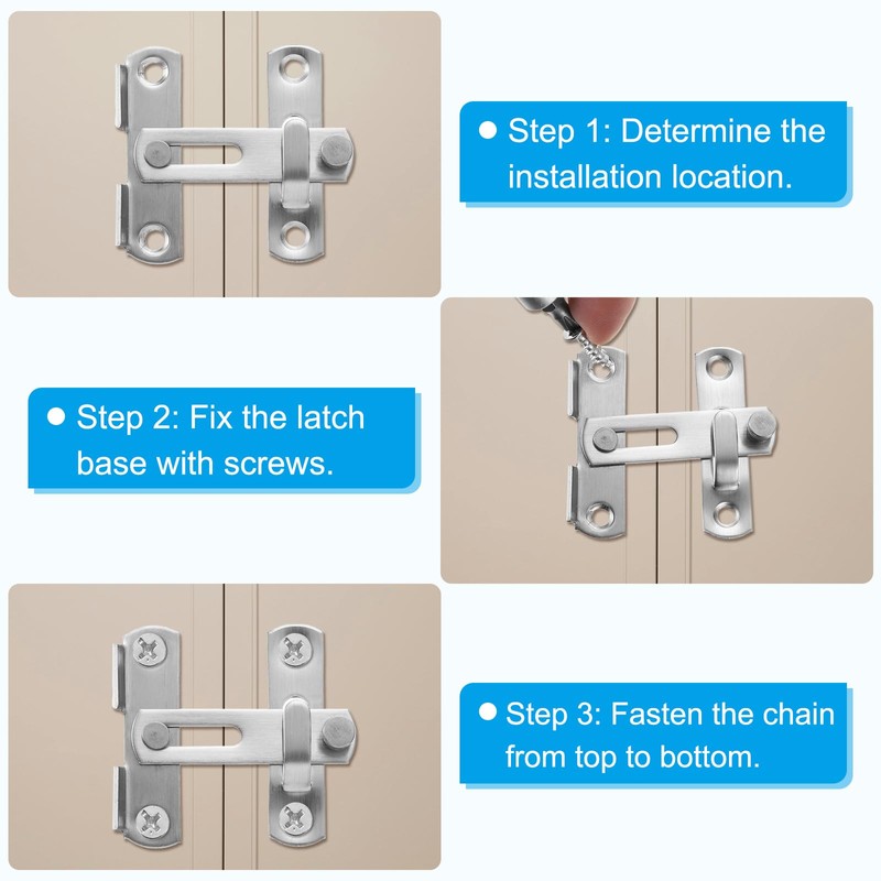 PATIKIL Barn Door Latch, Flip Gate Latch Stainless Steel Hardware