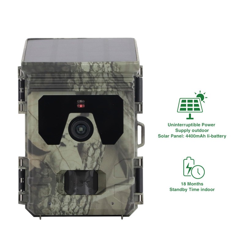 Solar Trail Camera 4K 50 MP, IP65 Waterproof Solar Trail