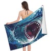 cromcu Shark Beach Towel for Boys Men Adults Great White