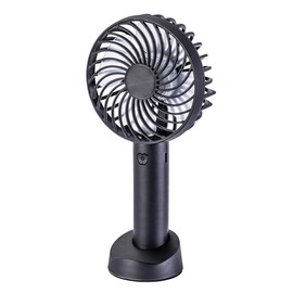 EUROtops Mobiler Mini-Ventilator – Wiederaufladbarer Hand- / Tischventilator, 3 Kühlstufen, Schwarz, Mit USB-Kabel, Bis zu 2 Stunden Leistung für Camping/Garten/Unterwegs