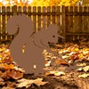 Rustic Raking Squirrel Metal Garden Stake, Funny Patio Decor