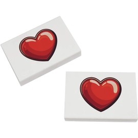 2 x 45mm 'Valentine's Heart' Erasers/Rubbers (ER00047395)